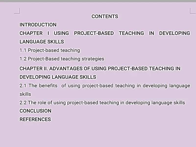 Advantages of using project-based teaching in developing language skills 2