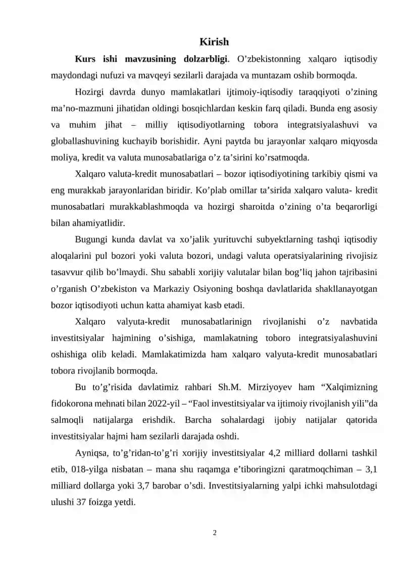 Xalqaro pul kredit munosabatlari va ulari tartibga solish 2