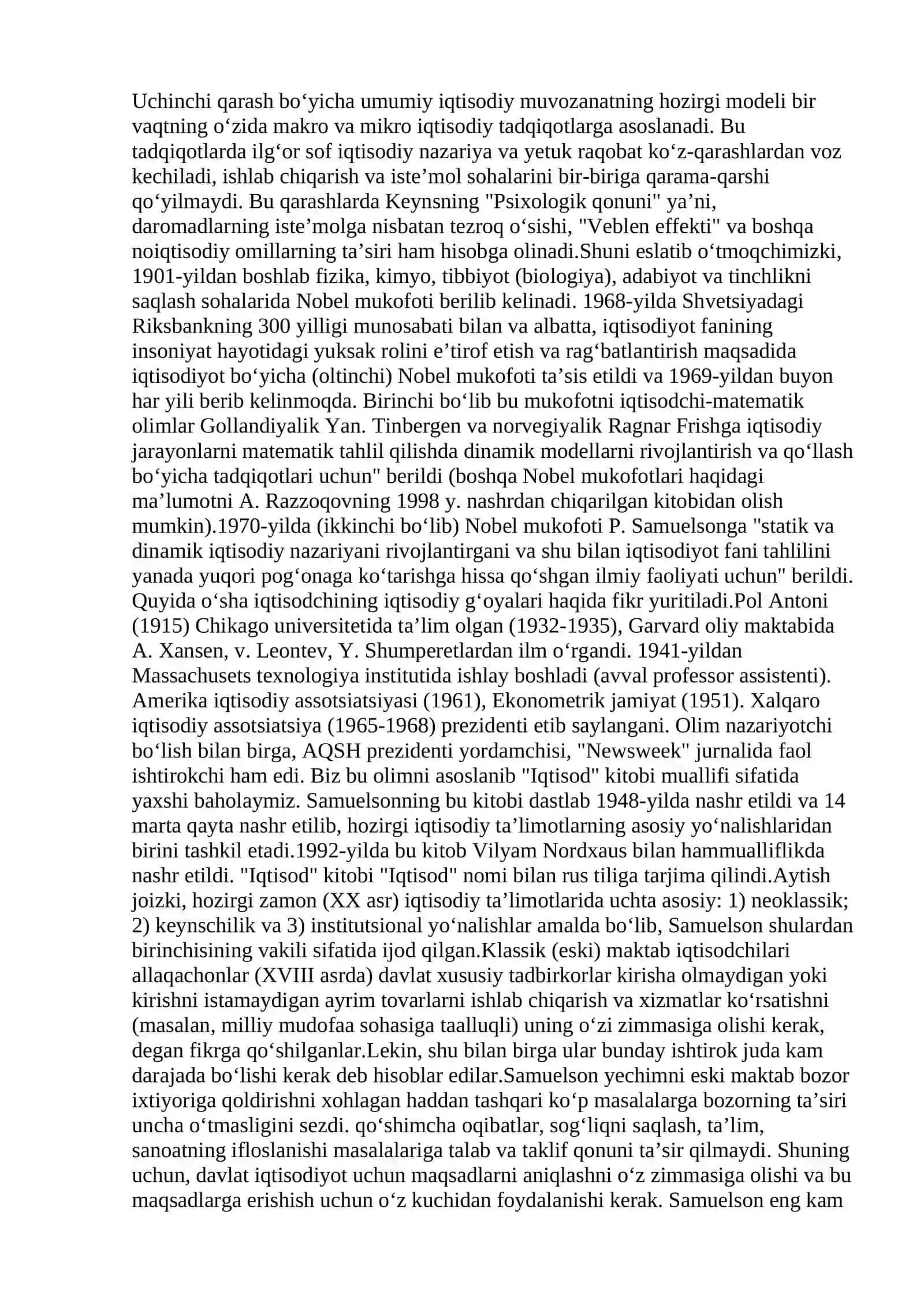 Hozirgi zamon iqtisodiy ta'limotlar evolyutsuyasi 2