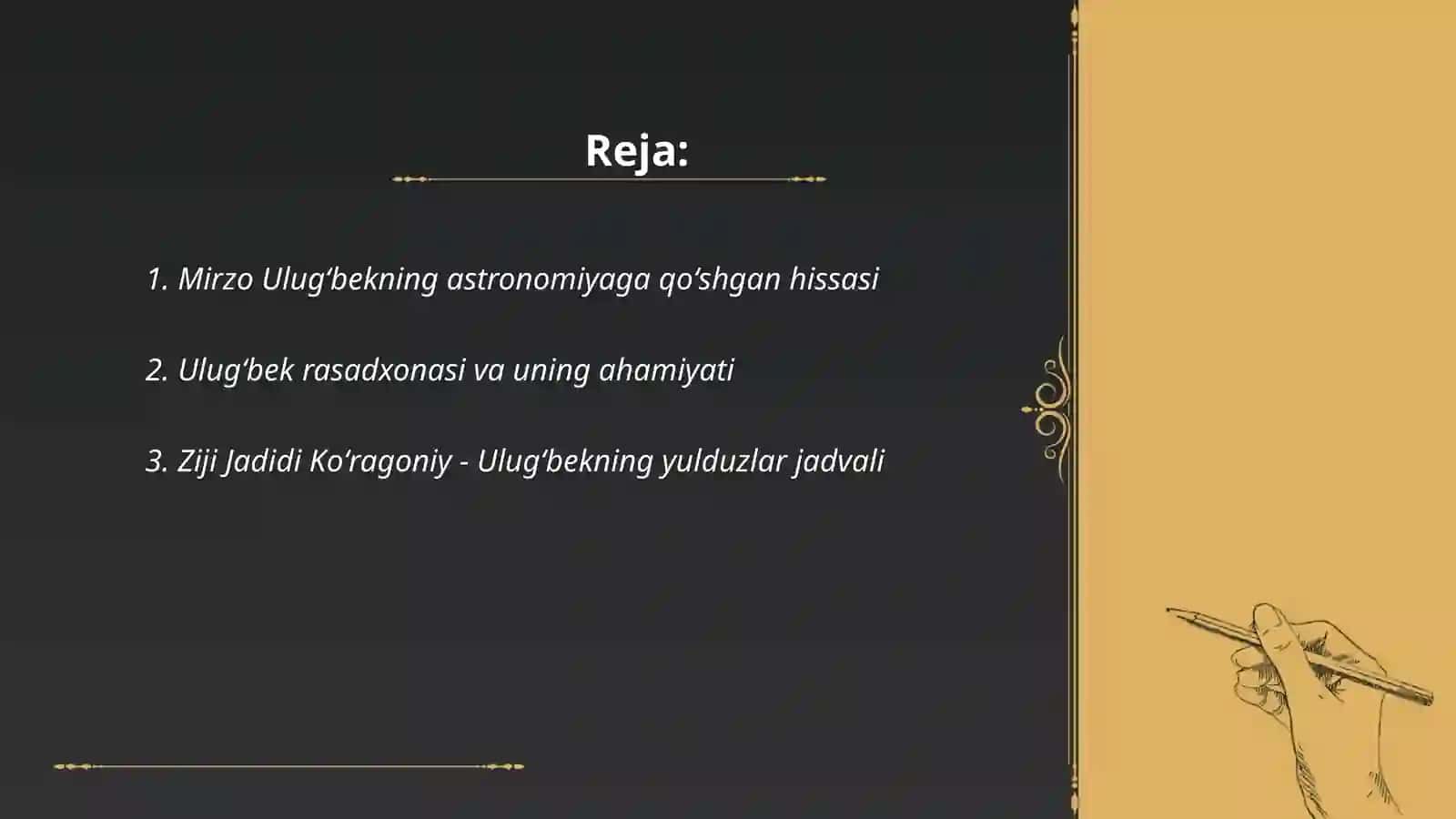 Mirzo Ulugʻbek va Zahridin Muhammad Boburning fan madaniyat va marifat taraqqiyotidagi hizmatlari 2