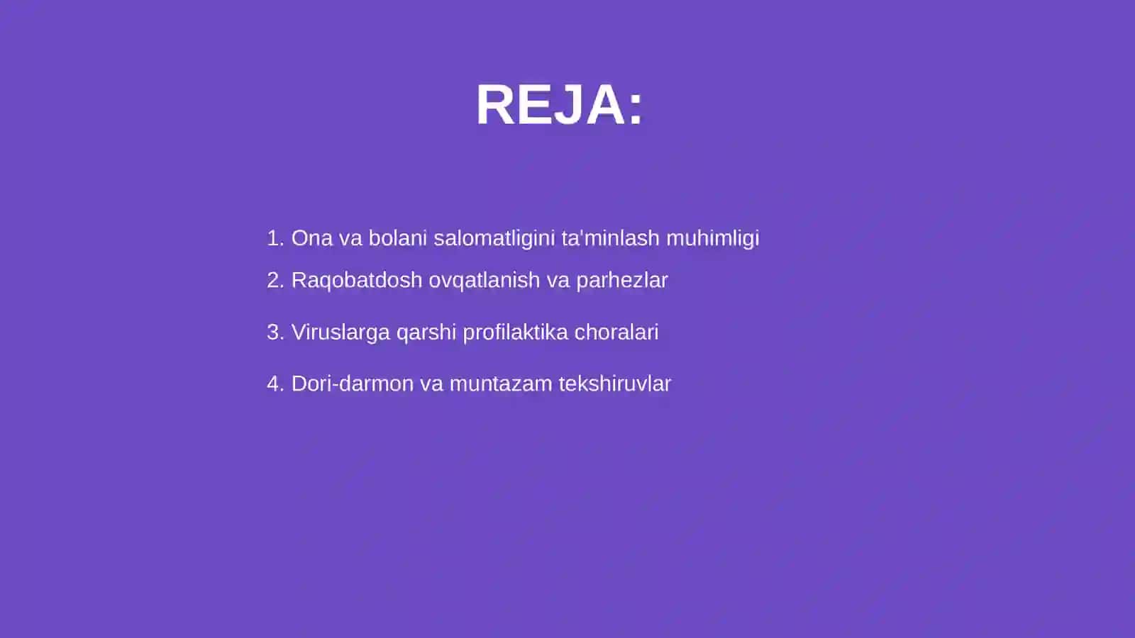 Ona va bolani salomatligiga qarashga doir tadbirlar 2
