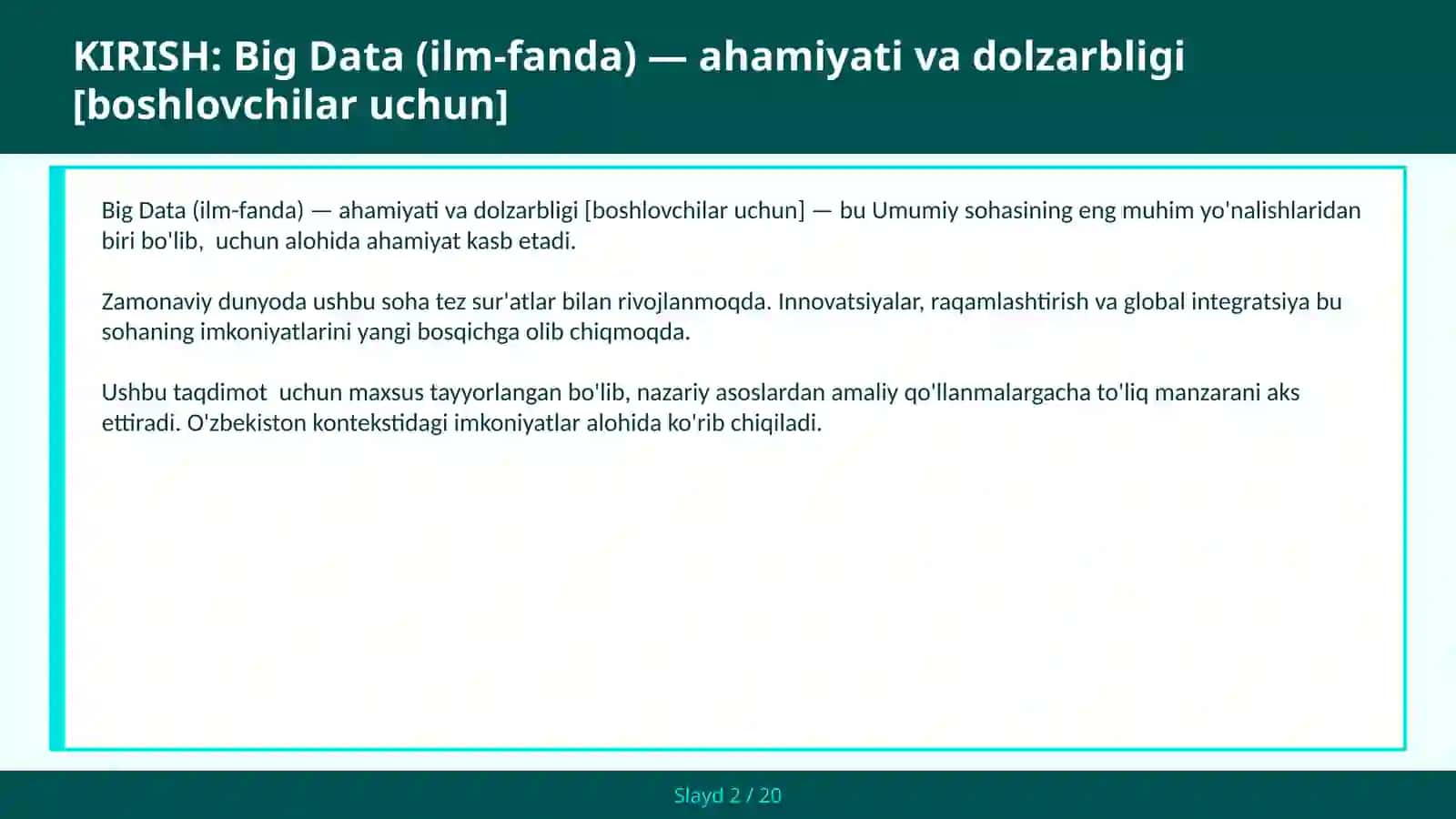 Big Data (ilm-fanda) — ahamiyati va dolzarbligi [boshlovchilar uchun] 2