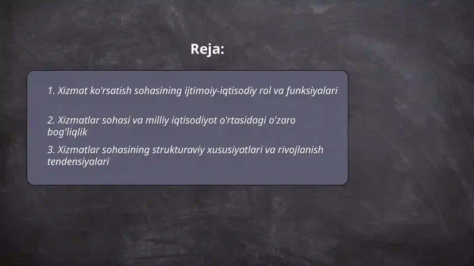 Xizmatlar sohasida zamonaviy xizmatlar bozorining muhim xususiyatlari 2
