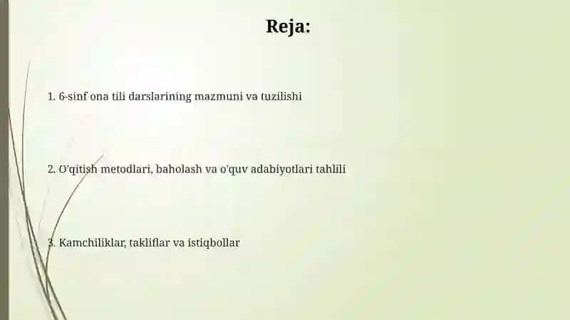 Umumiyoʻrtataʼlimmaktablarining6-sinf "onatili"darslarinimazmuninioʻrganish 2