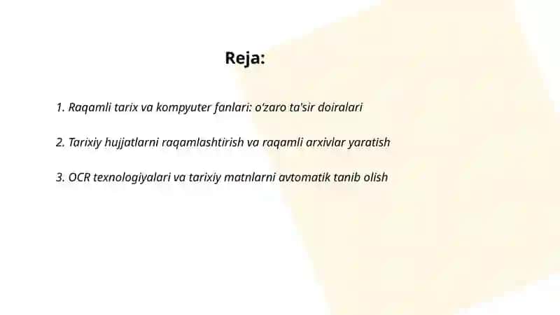 Raqamli tarix fanining boshqa fanlar bilan aloqadorligi." Tarix va kompyuter" faoliyati 2