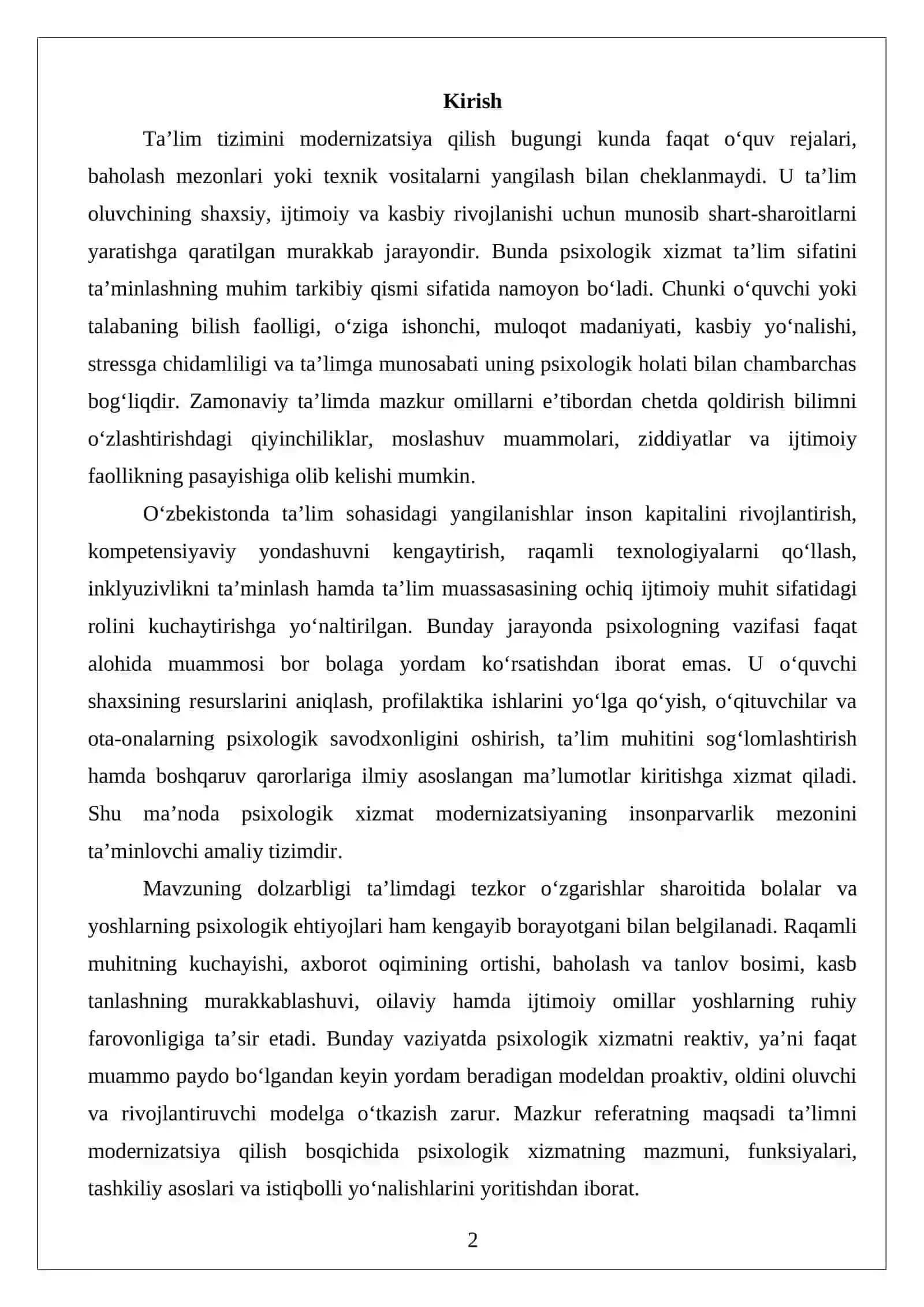 Ta’limni modernizatsiya qilish bosqichida psixologik xizmat Referat.docx 2