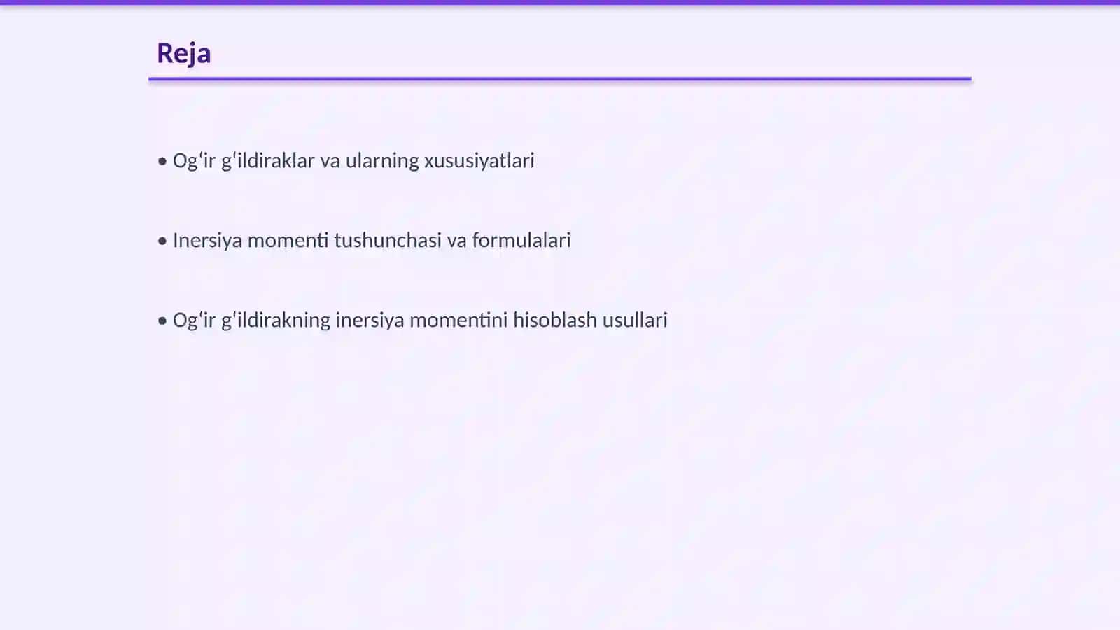 Ogʻir gʻildirakning inersiya momentini aniqlash 2