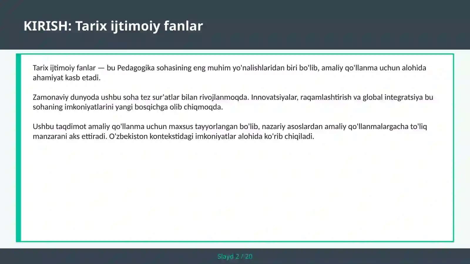 TARIX IJTIMOIY FANLAR 2