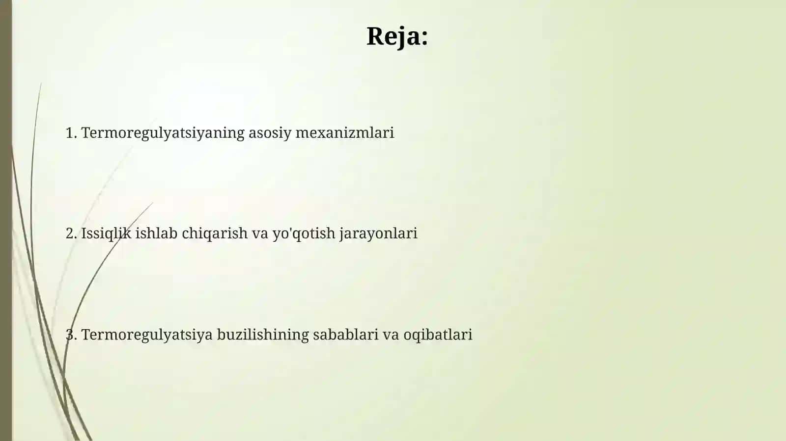 Termoregulyatsiya jarayonining fizik asoslari 2