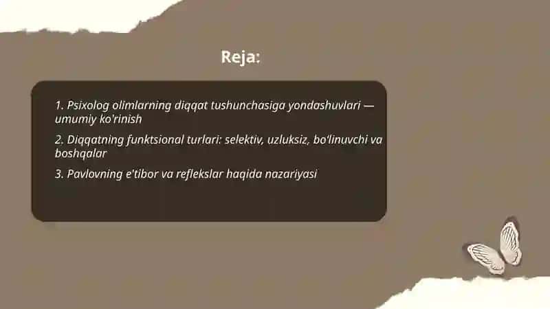 Psixolog olimlarning diqqat va sezgilar haqidagi qarashlari 2