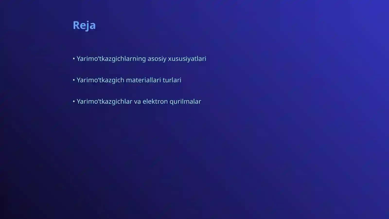 Yarimoʻtkazgichlar fizikasi va ularning elektron qurilmadagi roʻli 2