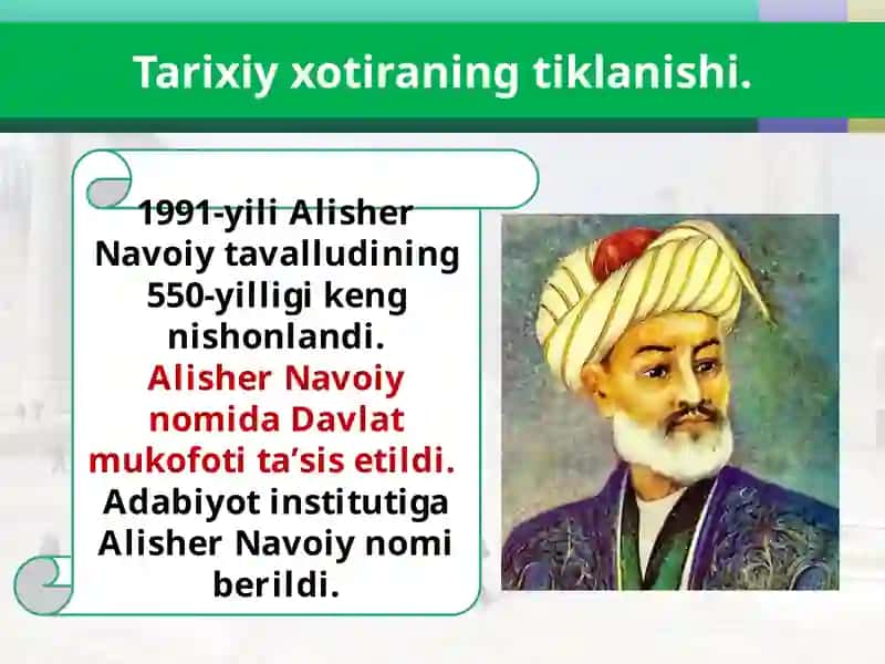 Alisher Navoiy Haykali 2
