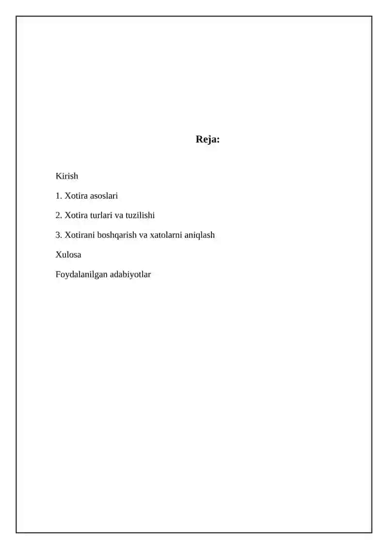 Xotira texnologiyalari 2