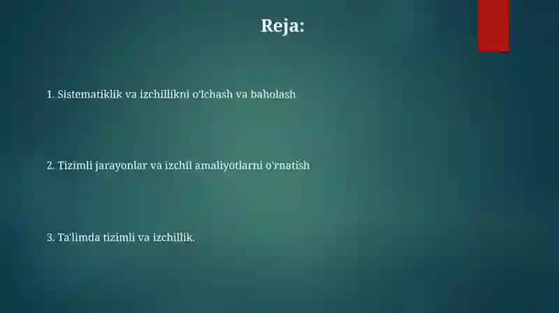 Ta‘limning tizimlilik va izchillik prinsiplarini amalga oshirish qoidalari 2