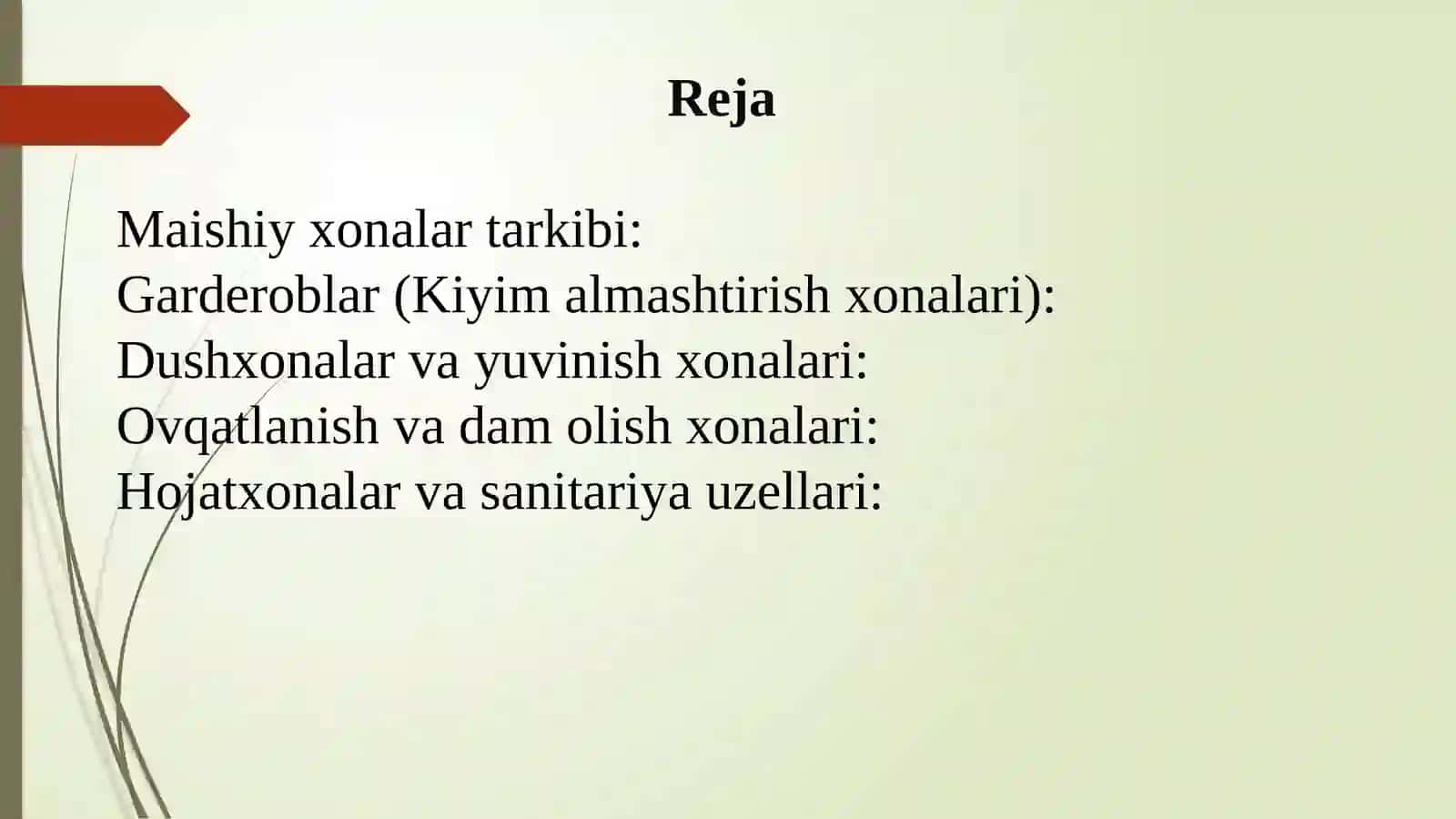 Ishlab chiqarish obektlarida maishiy xizmat xonalari va ularga
qoyiladigan gigienik talablar. 2