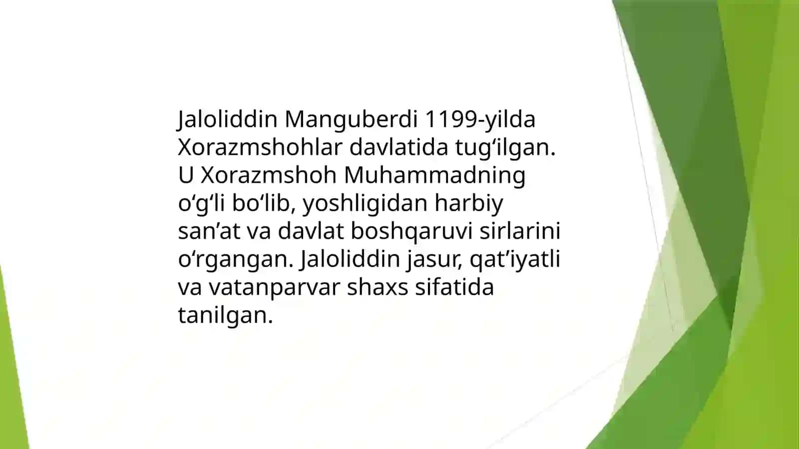 Jaloliddin Manguberdi — Vatan himoyachisi 2