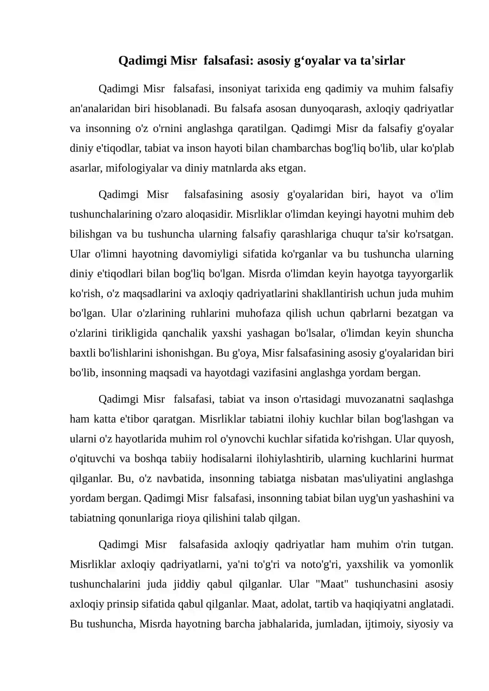 Qadimgi Misir va Bobildagi ilk falsafiy qarashlar 2