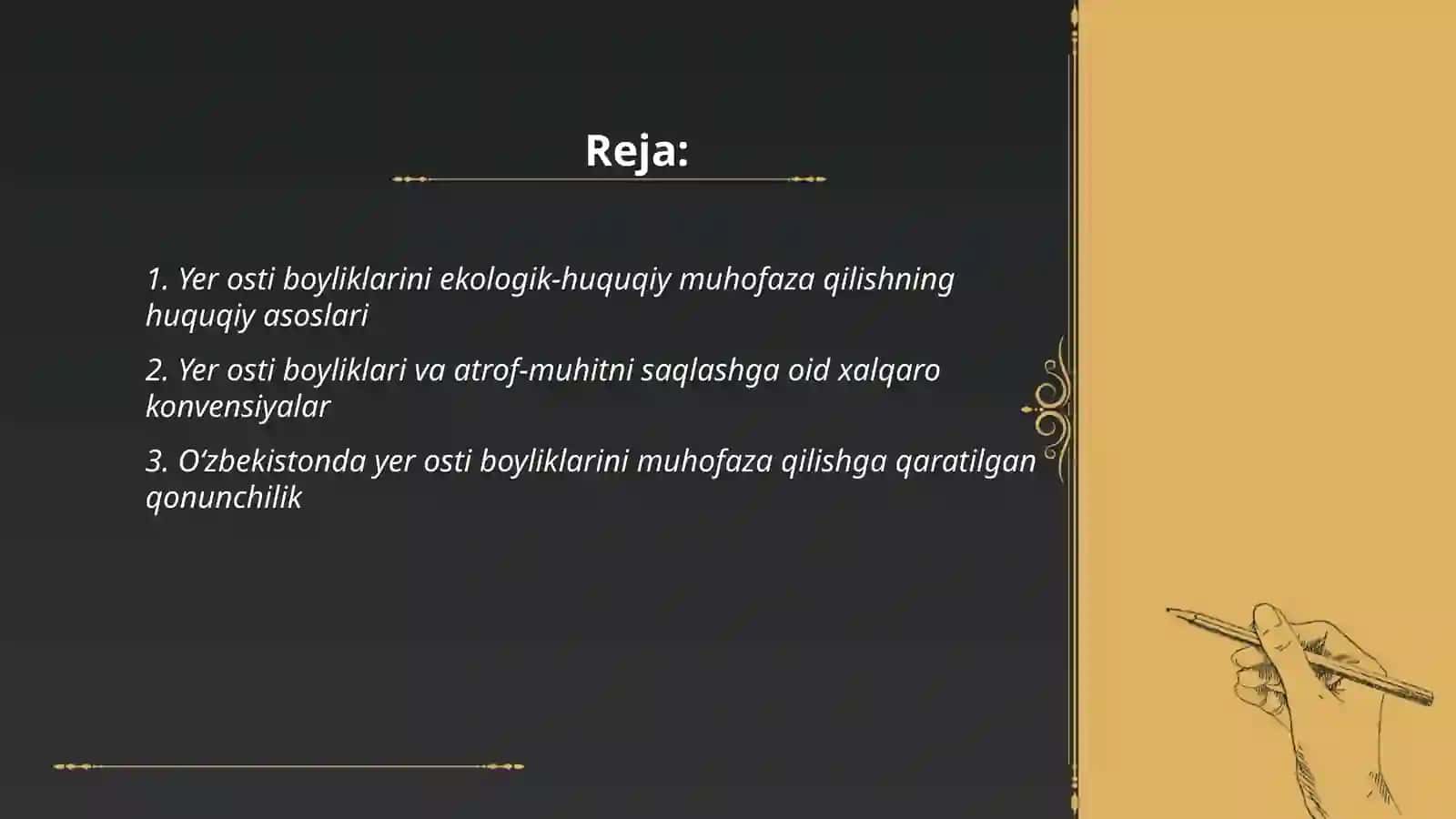 Yer osti boyliklarini ekologik-huquqiy muhofaza qilish 2