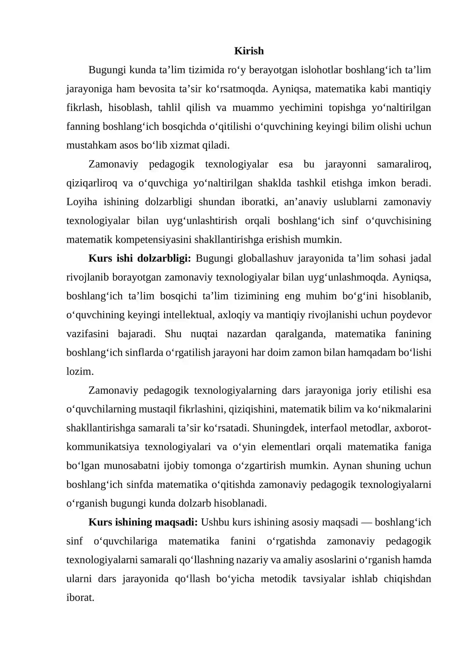 BOSHLANG’ICH SINF MATEMATIKASINI O’RGATISHDA YANGI ZAMONAVIY PEDAGOGIK TEXNOLOGIYALAR 2