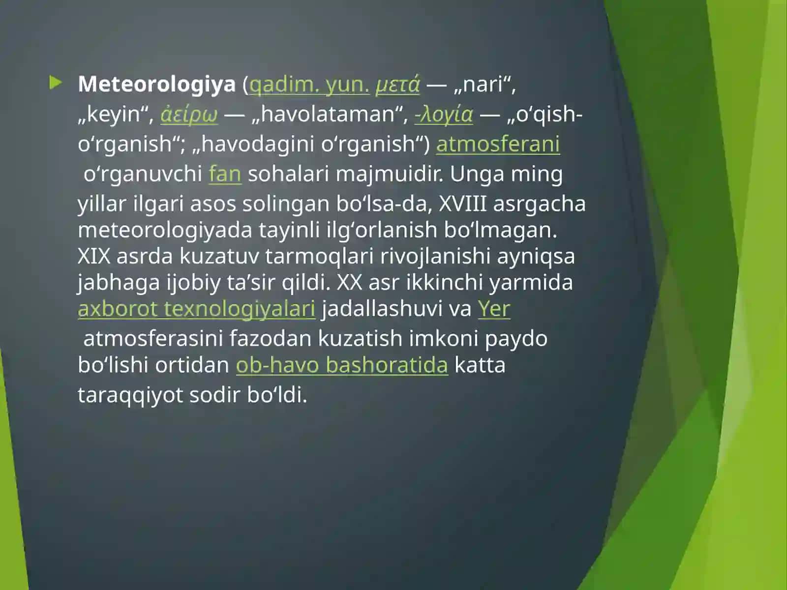 MATEOROLOGIK KUZATUVLAR MUDDATLARI 2