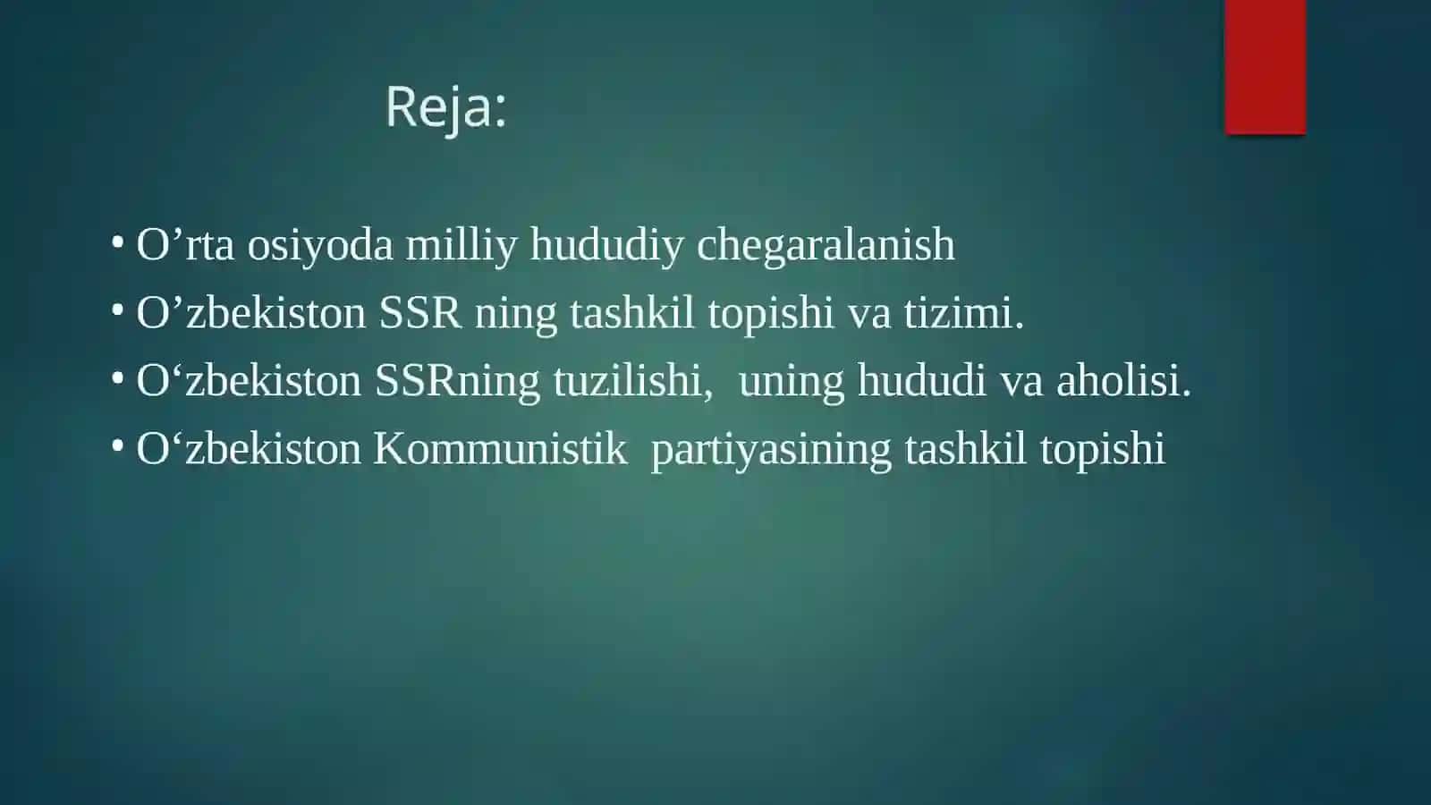 O’zbekiston SSRning tashkil  topishi 2