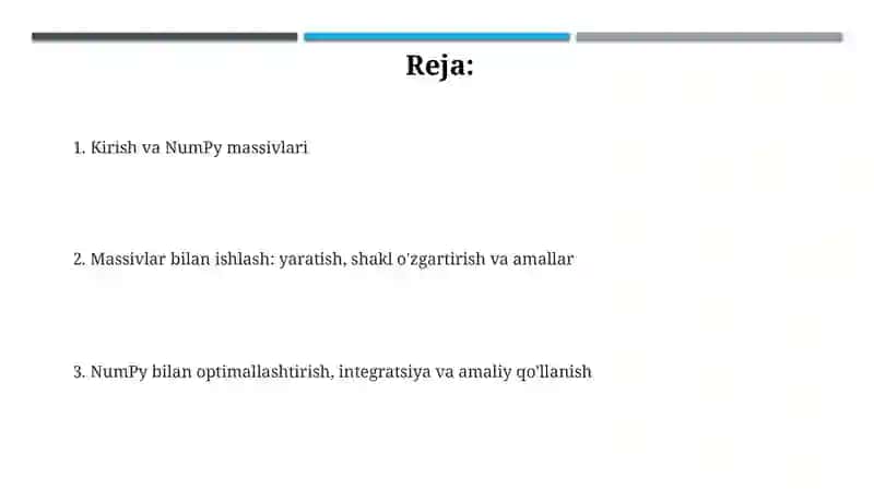 Python dasturlash tilida Numpy kutubxonasi bilan ishlash 2