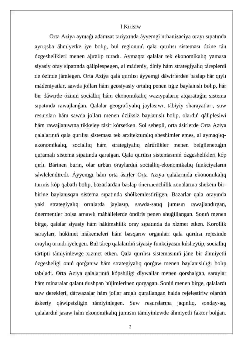 Qalasazliq sistemasiniñ qasiyetleri ham klassifikatsiyasi 2