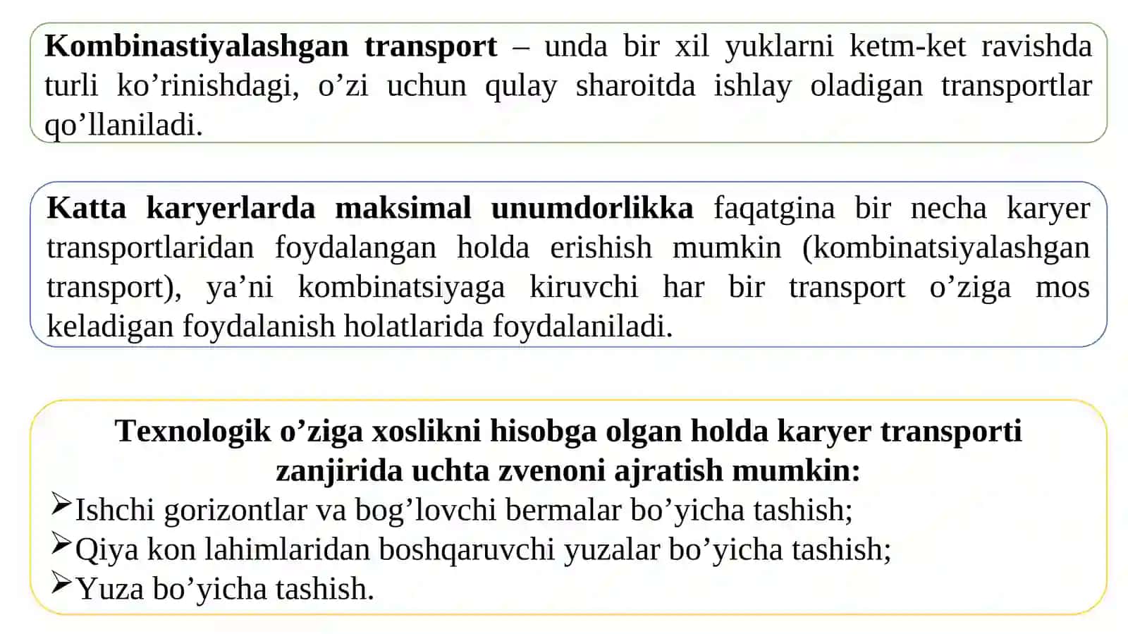 Karyerlarda turli transport vositalari kombinatsiyasi 2