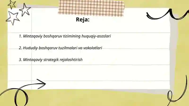 Mintaqaviy boshqaruv tizimi 2