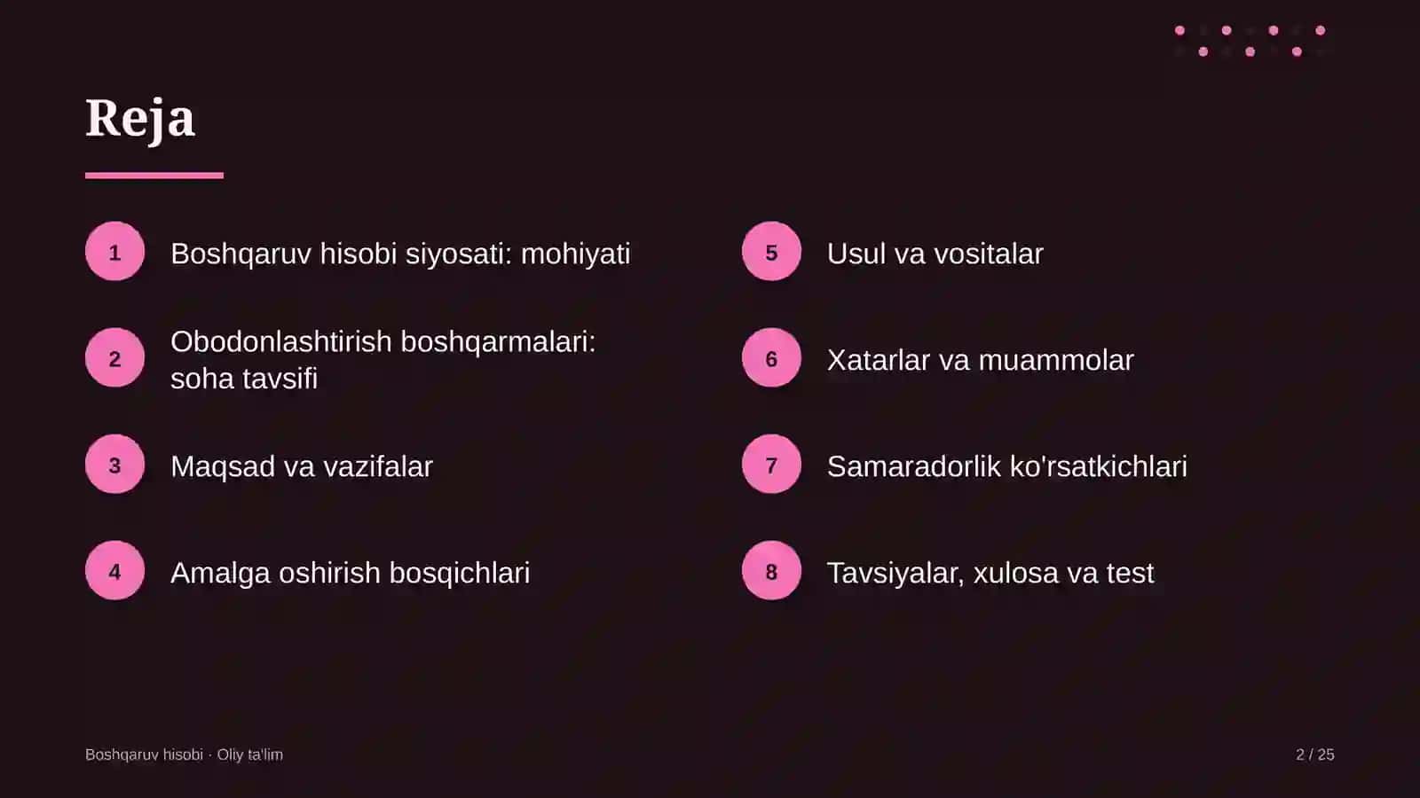 obodonlashtirish boshqarmalarida boshqaruv hisobi siyosatini ishlab chiqish 6302 2