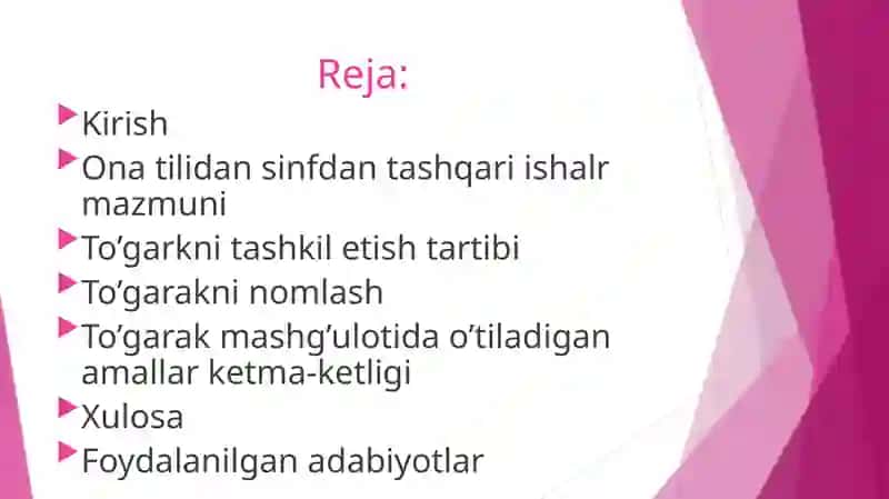 Ona tilidan sinfdan tashqari to'garak mavzu 2