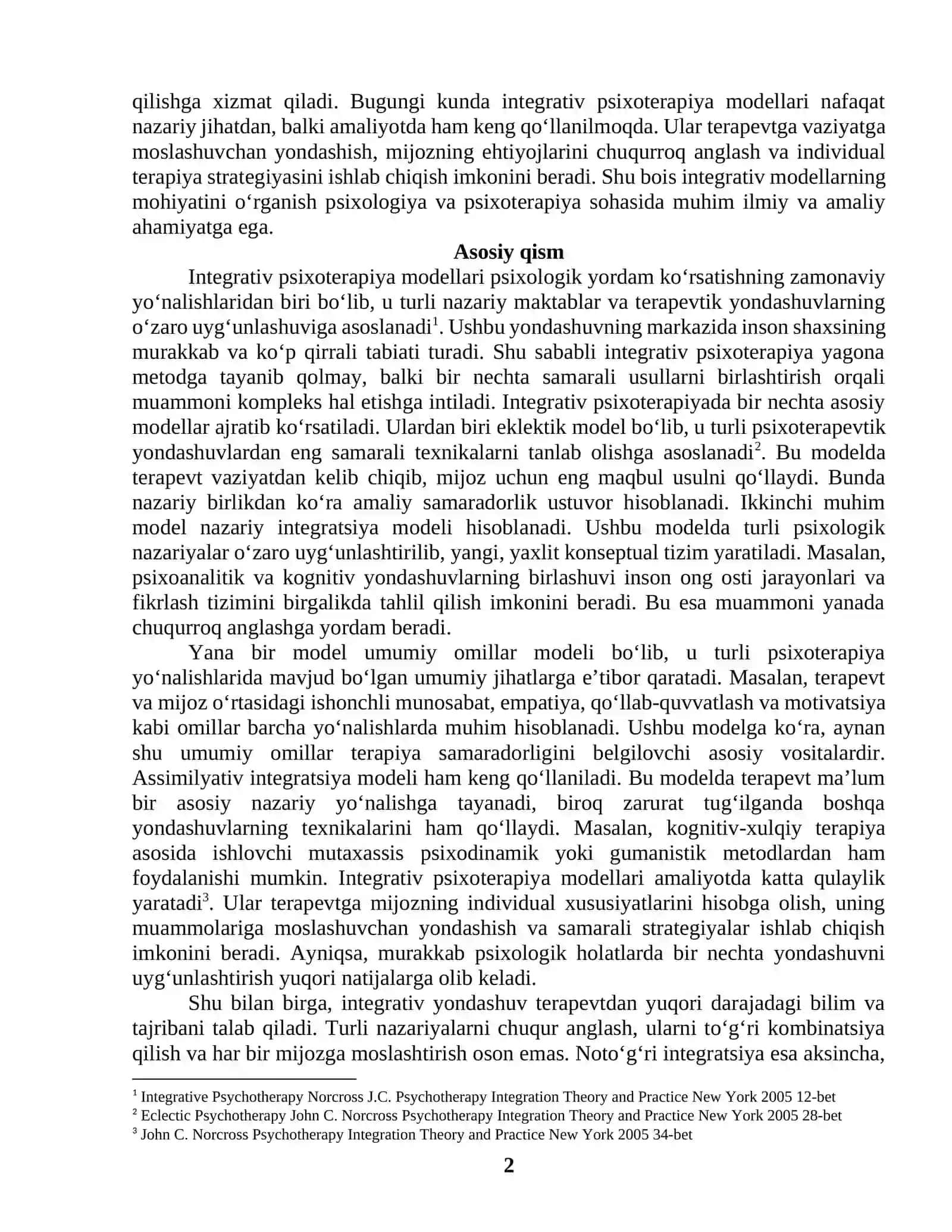 Integrativ psixoterapiya modellari 2