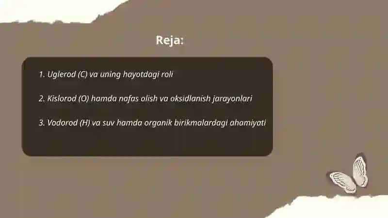 Biogen elementlar va ularning ahamiyati 2