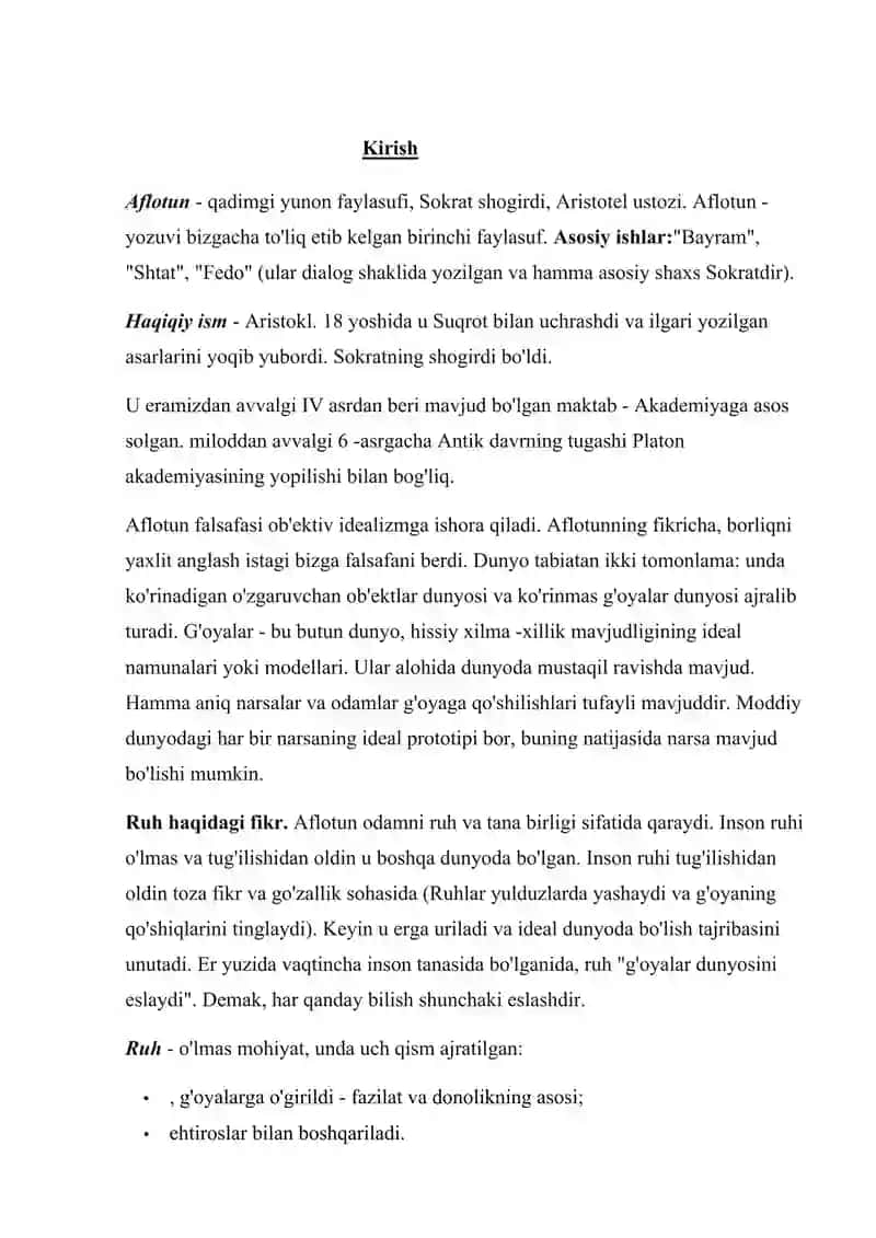 Aflotun falsafasi  (Platon) 2