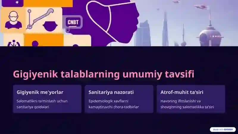 Zamonaviy turar-joylar va shaharlardagi yashash mavzelariga gigiyenik talablar 2