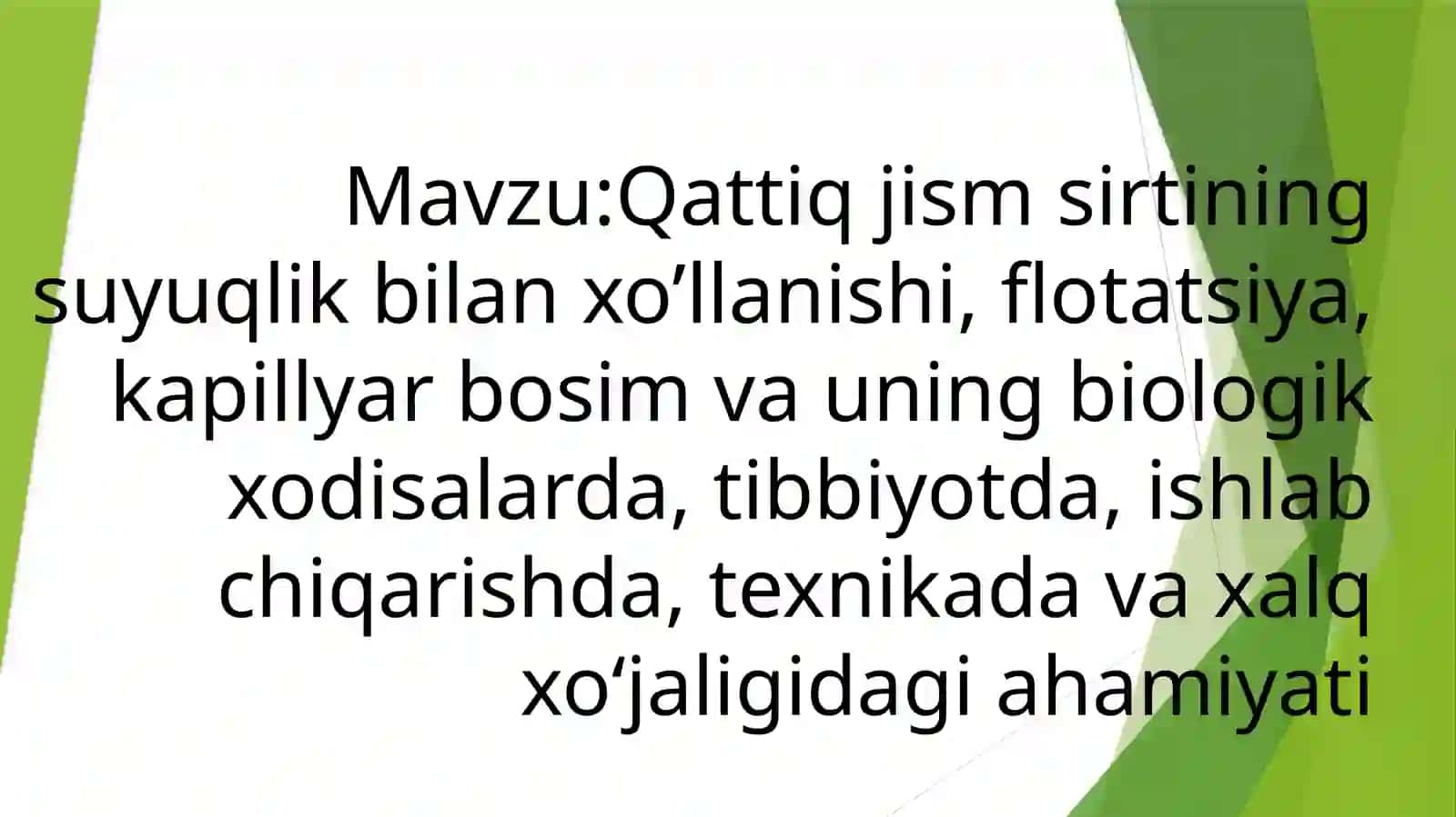 Nurmamatova Maftunaning koloid kimyo fanidan tayyorlagan taqdimoti 2