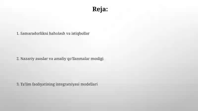 Akademik faoliyat integratsiyasi:nazariya va amaliyot o'yg'unligi 2
