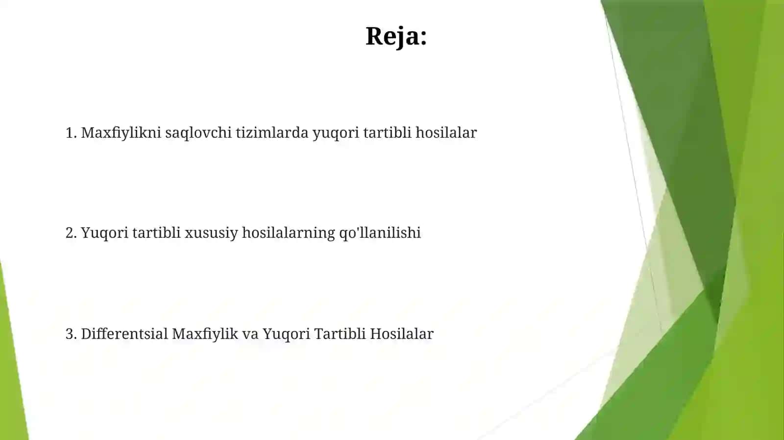 Yuqoritartiblixususiyxosilalar 2