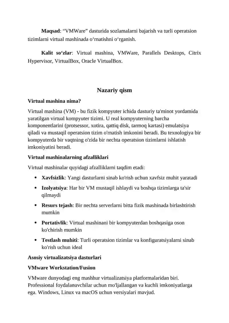 Virtual mashinalarni o'rnatish va sozlash 2