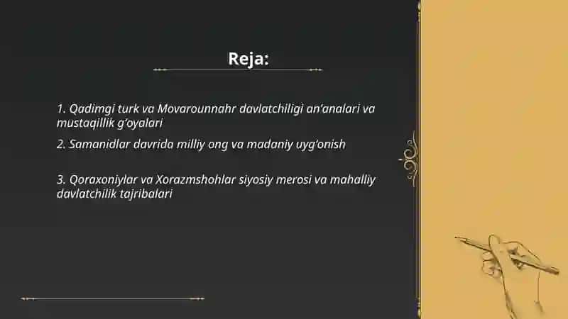 Qadimgi turk va Movarounnahr davlatchiligi anʼanalari va mustaqillik gʻoyalari 2