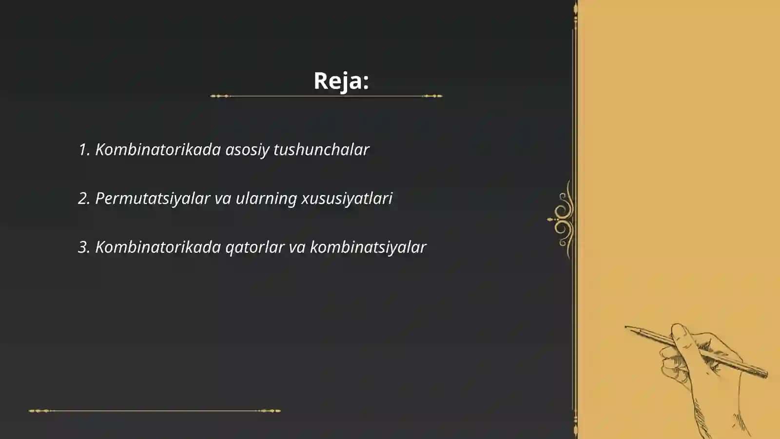 Kombinator oʻzgarishlar pozitsion oʻzgarishlar 2
