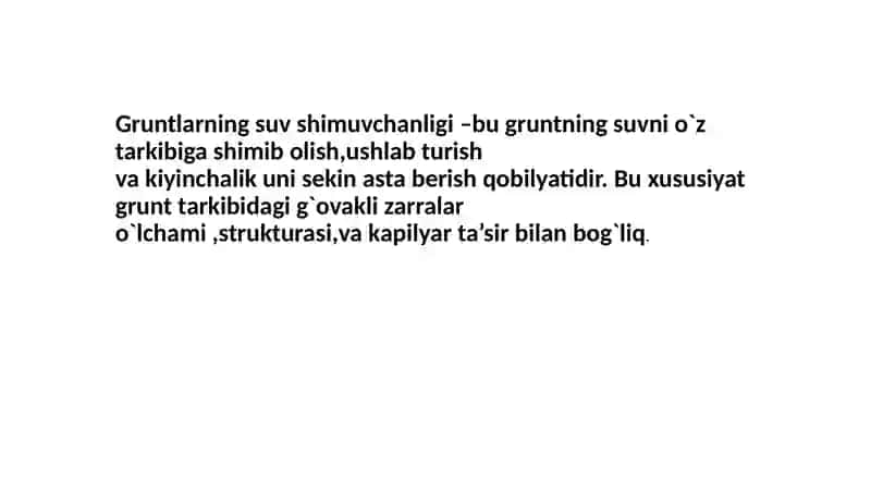 Gruntlarning suvshimuvchanlik xususiyati 2