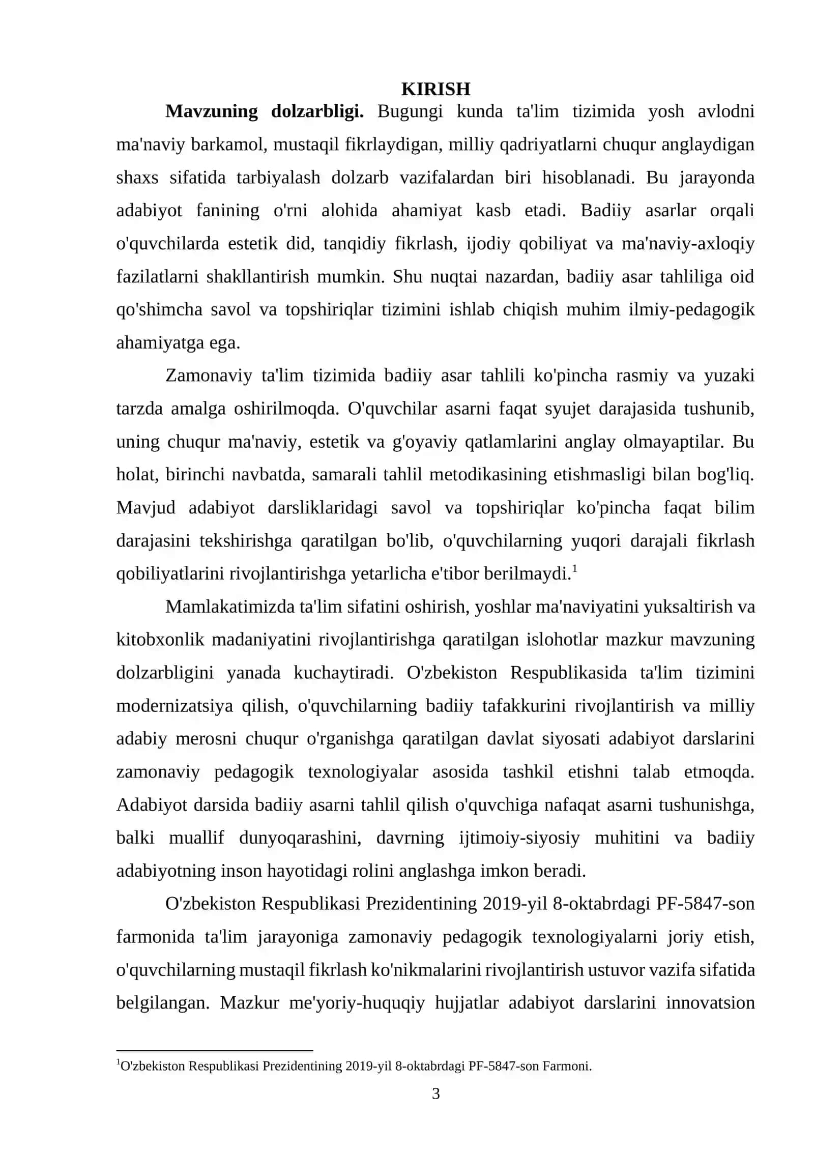 Badiiy asar tahliliga oid qo'shimcha savol va topshiriqlar tizimini ishlab chiqish 2