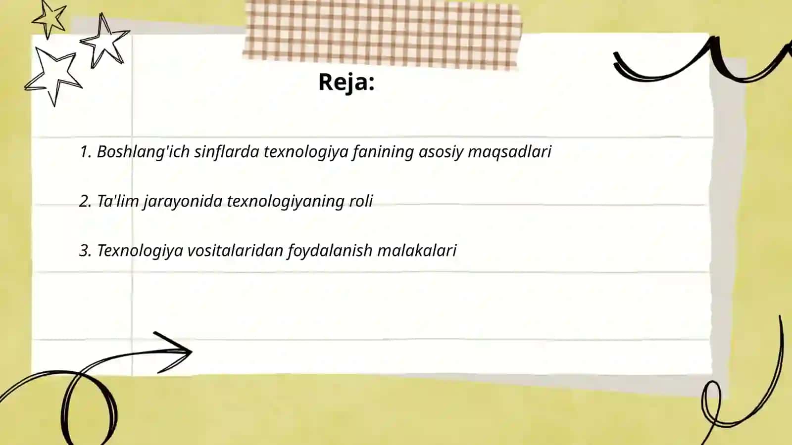 Boshlang'ich sinflarda texnologiya fanining maqsad va vazifalari 2