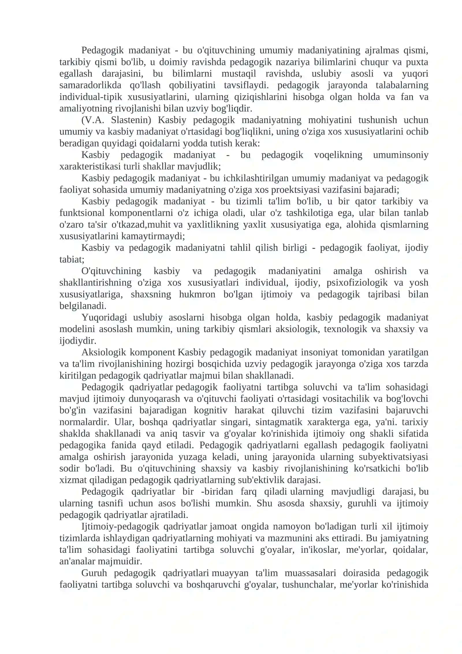 Pedagogik madaniyatning shakllantirish borasida keys topshiriqlari yarati 2