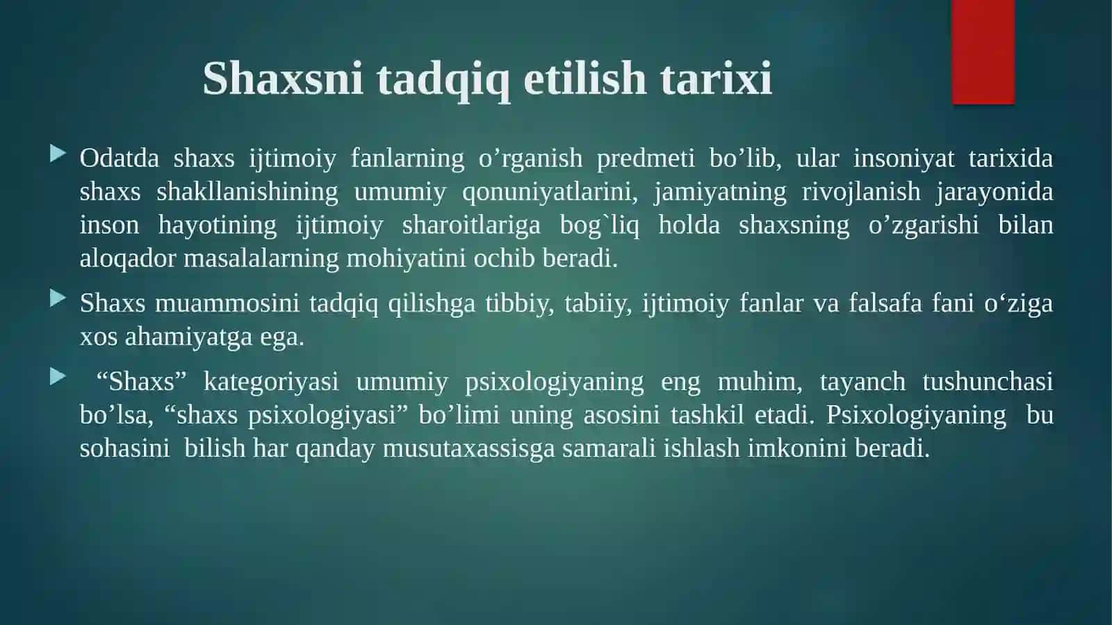 Shaxs psixologiyasiga kirish 2