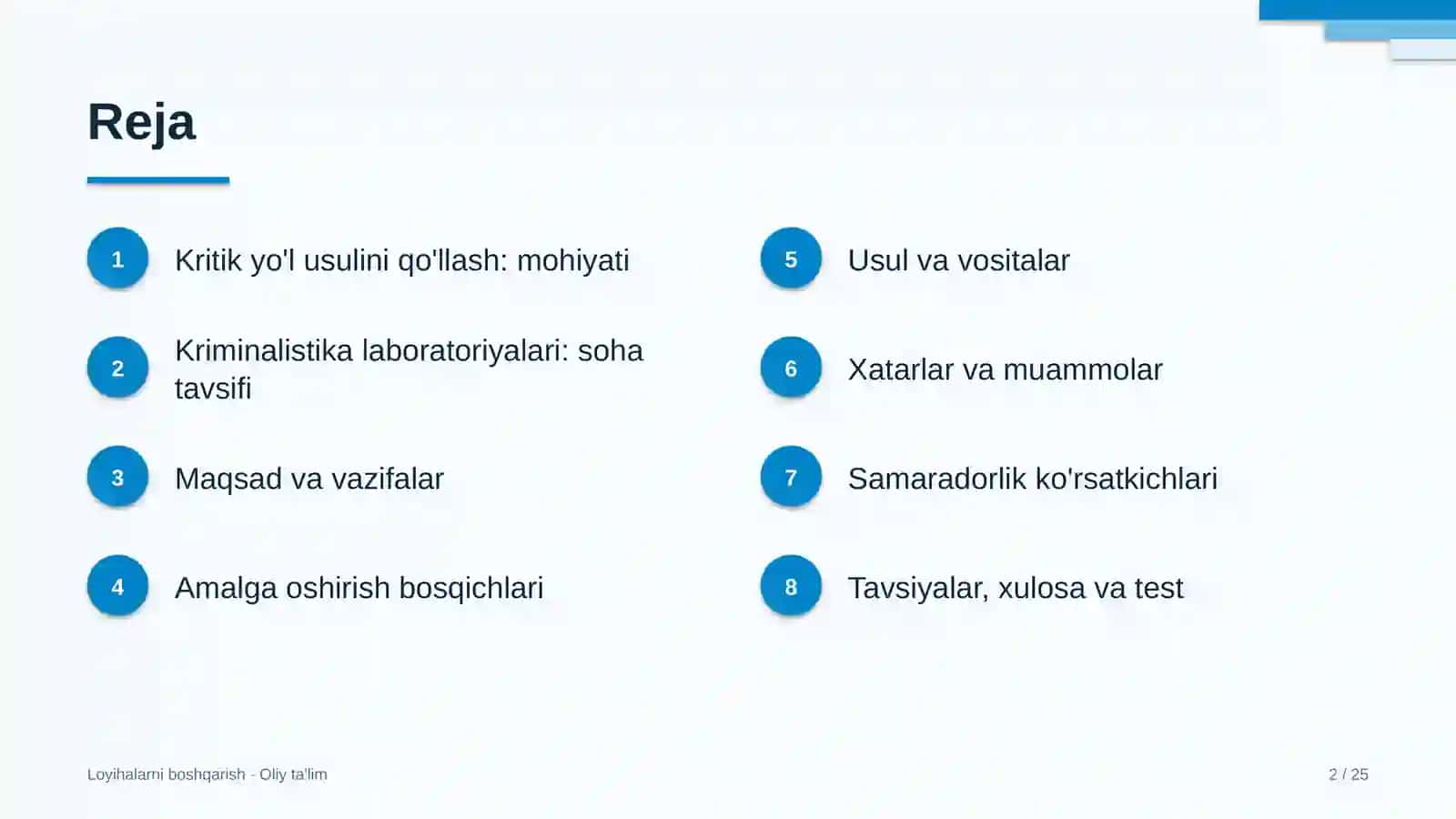 Kriminalistika laboratoriyalarida kritik yo'l usulini qo'llash 2