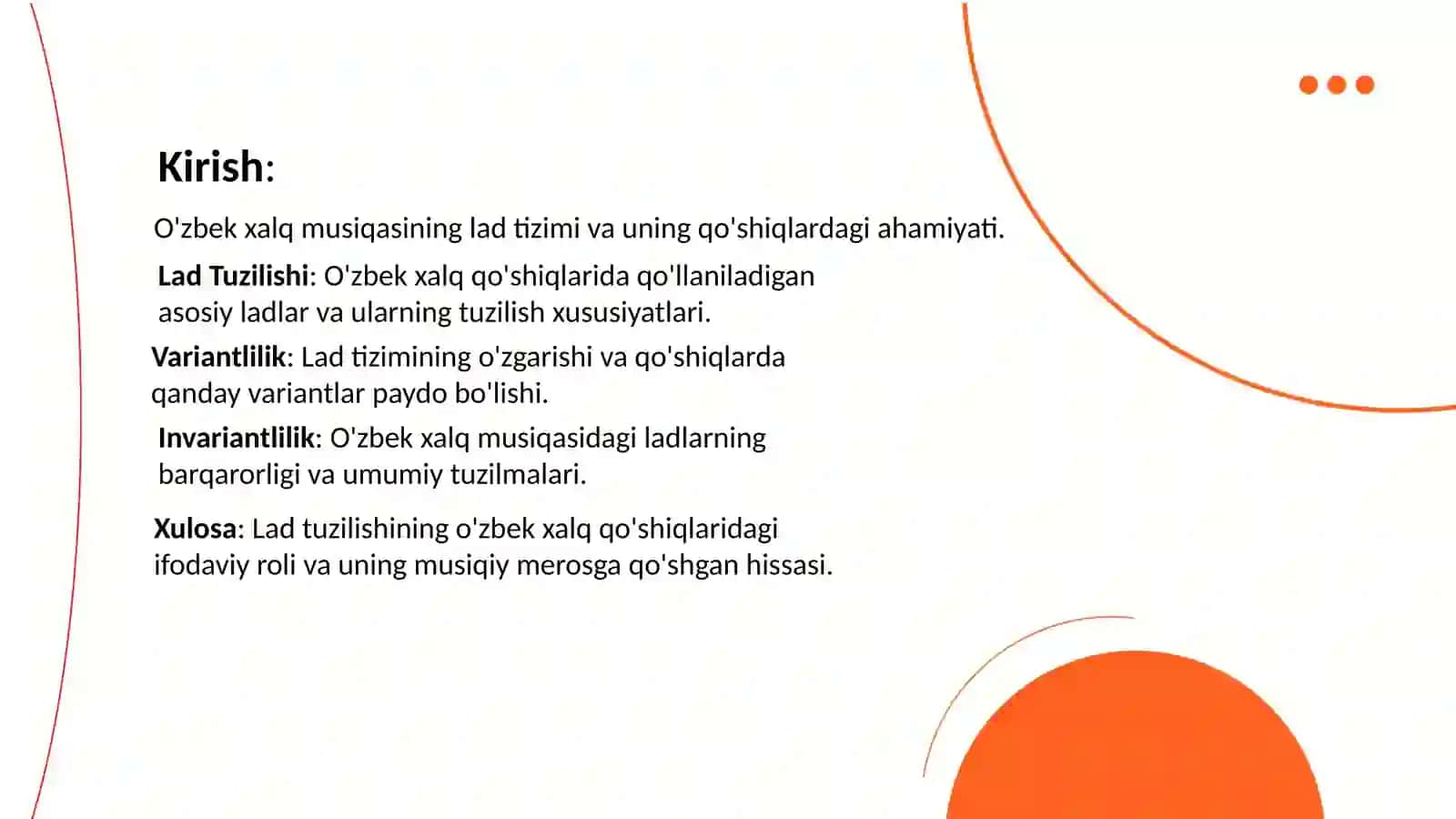 O'zbek xalq qo'shiqlarining lad tuzilishi variantliligi invariantliligi 2