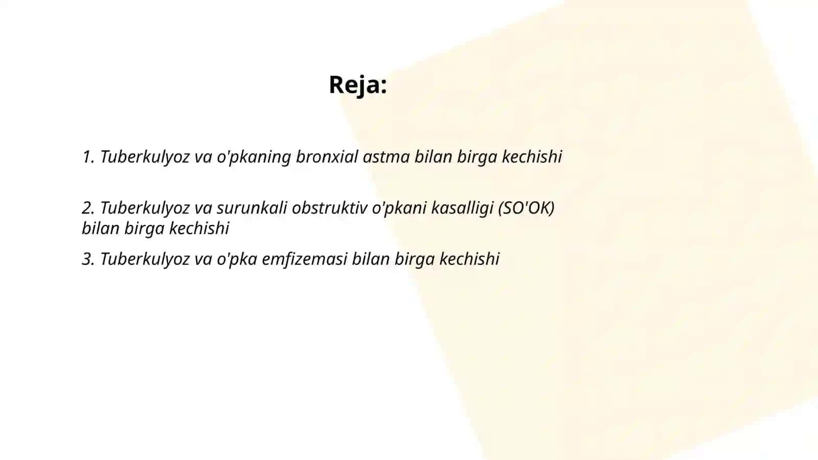 Tuberkulyozning o'pkaning nospetsefik kasalliklar bilan 4 birga kechishi 2