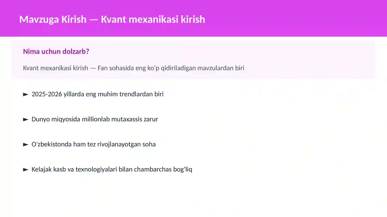 Kvant mexanikasi kirish 2
